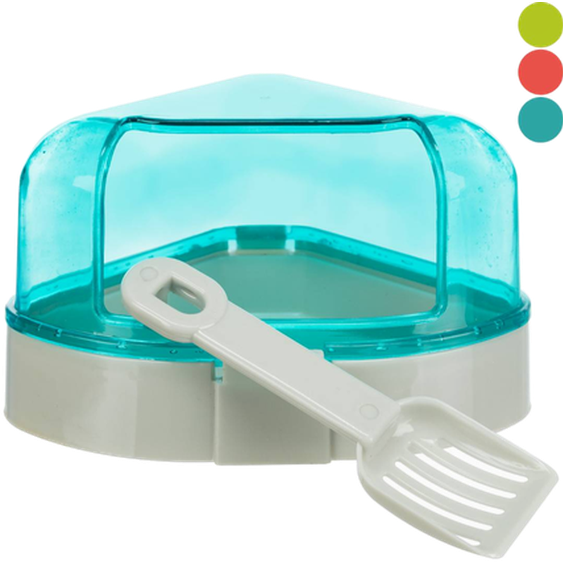 Trixie - Corner Toilet With Hood Mix 14 cm - Pieneläimet - Pieneläinten vessat ja kuivikkeet - WC-laatikot