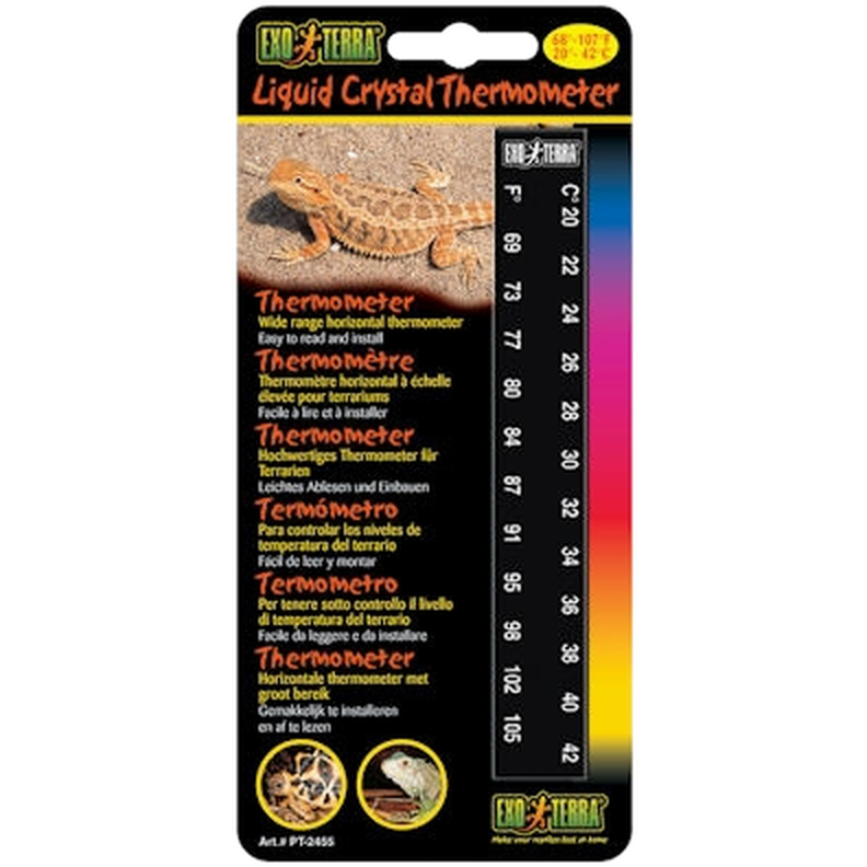 Exoterra - Liquid Crystal Thermometer - Terrarium Temperature Black 20-42 ° C - Reptil - ZOO.se