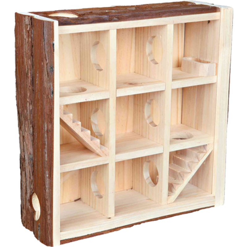Trixie - Natural Living Playing Tower Window Brown 30 x 30 x 10 cm - Smådjur - ZOO.se
