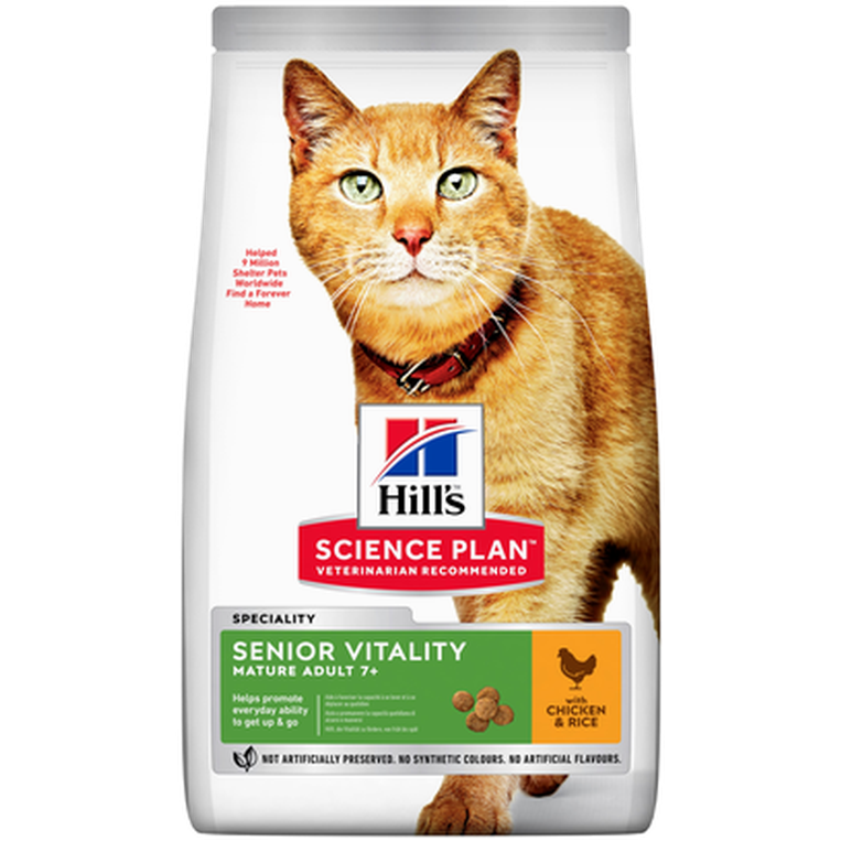 Hills Science Plan - Hills SP Feline Senior Vitality Adult 7+ Kylling 7 kg - Katt - Kattefôr & kattemat - Tørrfôr for katt - ZOO.no