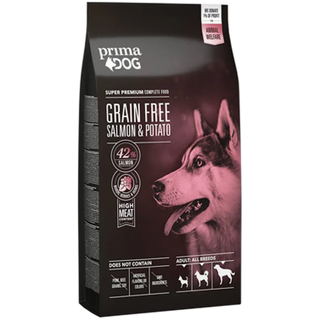 Prima Dog Adult All Breed Laks og potet uten korn 10 kg