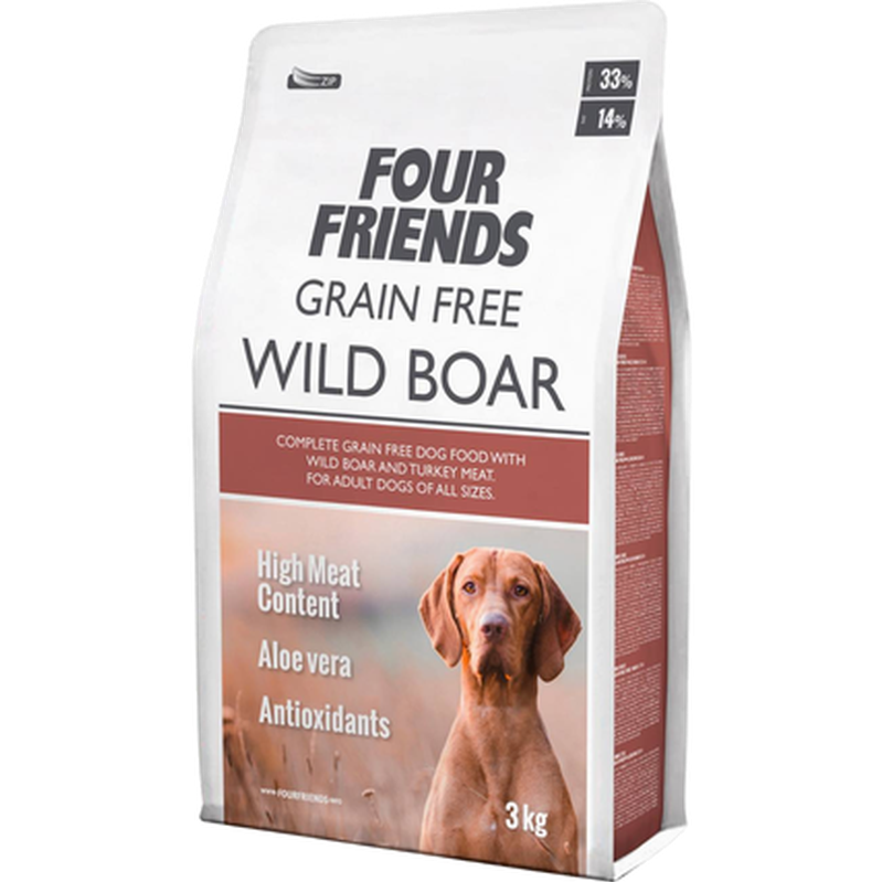 FourFriends - Dog Grain Free Wild Boar 3 kg - Hund - Hundmat & hundfoder - Torrfoder för hund - ZOO.se