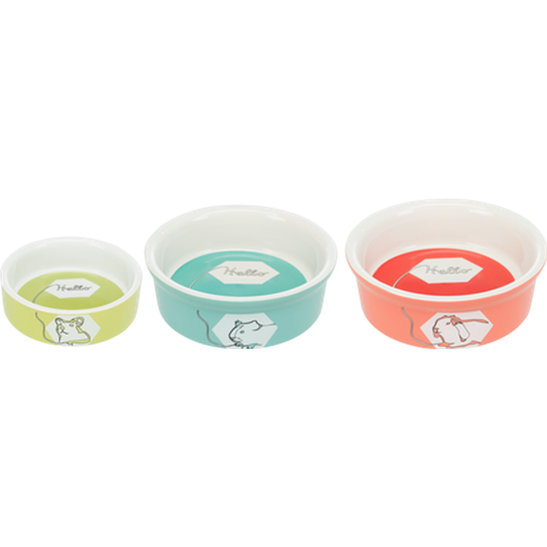Trixie Ceramic Bowl Comic Hamster 90 ml / ø8 cm, Mix