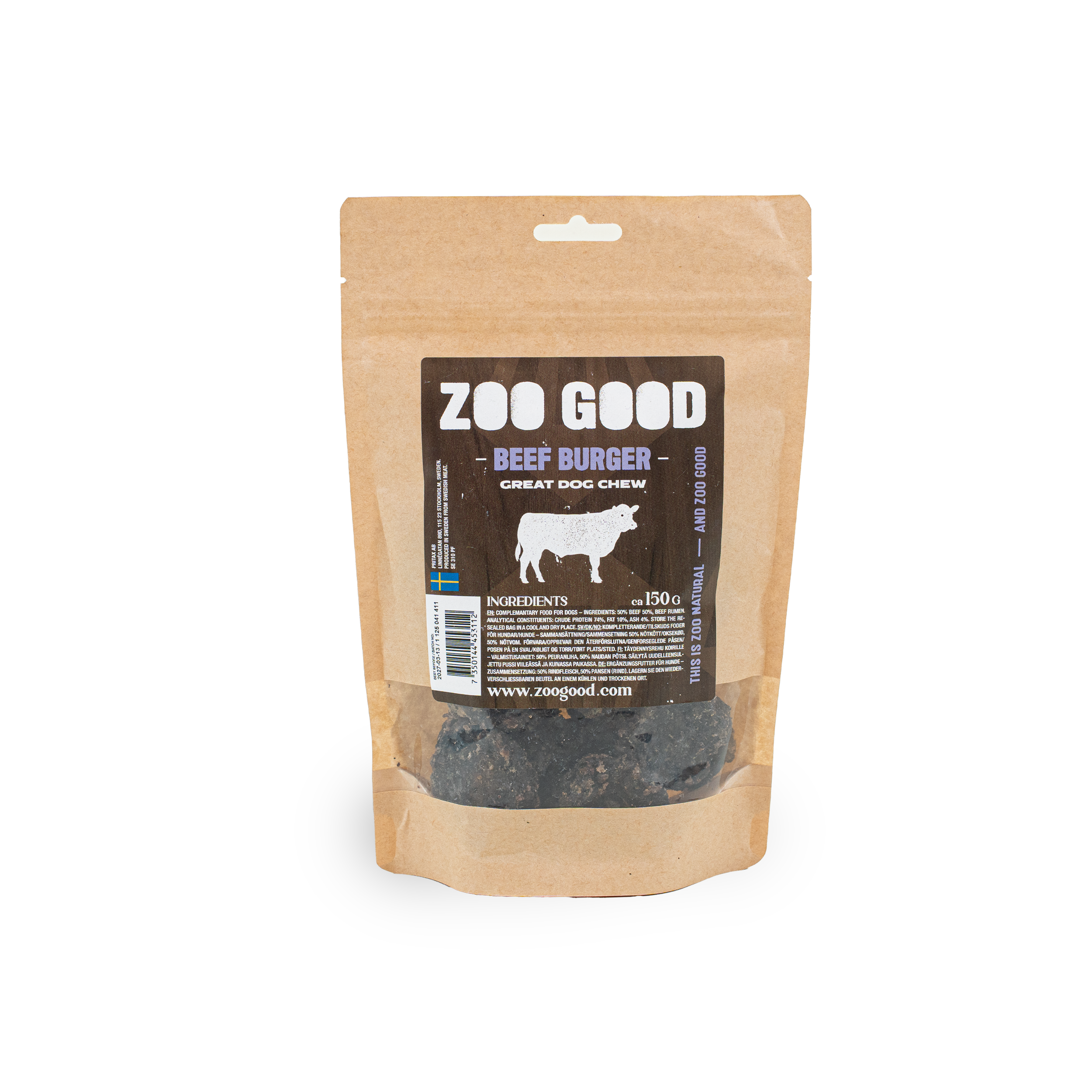 ZOO GOOD - Dog Nötburgare 150g - Hund - Hundgodis - Tuggrullar & Tuggpinnar - ZOO.se