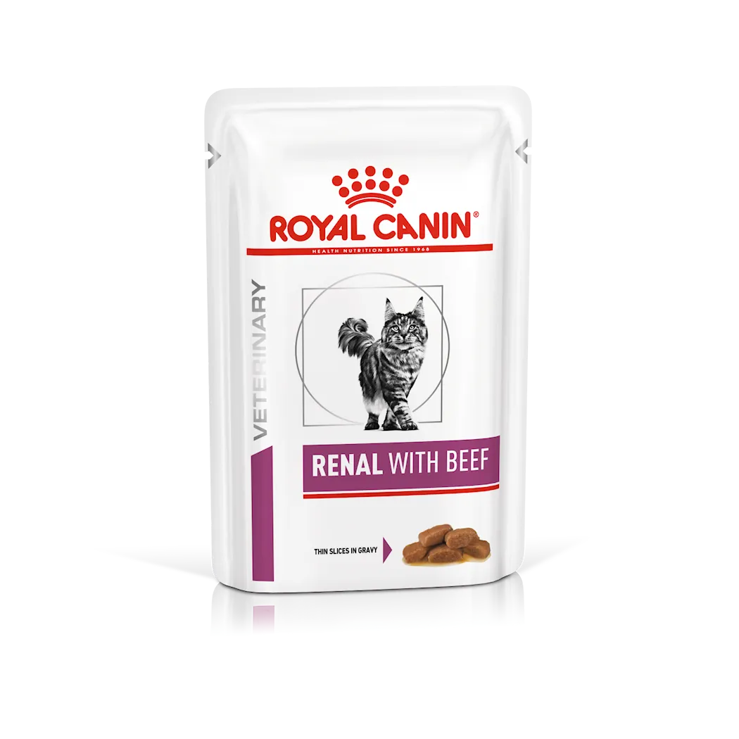 Royal Canin Veterinary Diets Cat Wet Cat Renal Beef 85 g x 12 stk - porsjonsposer