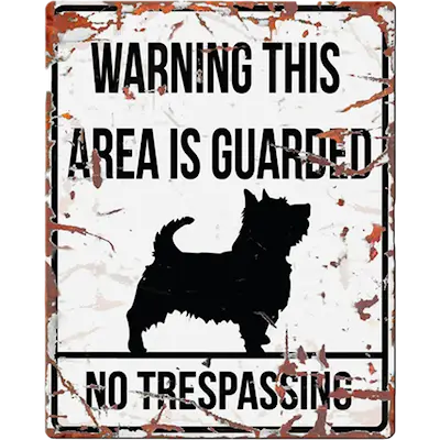 Varningsskylt Terrier Metal Engelska