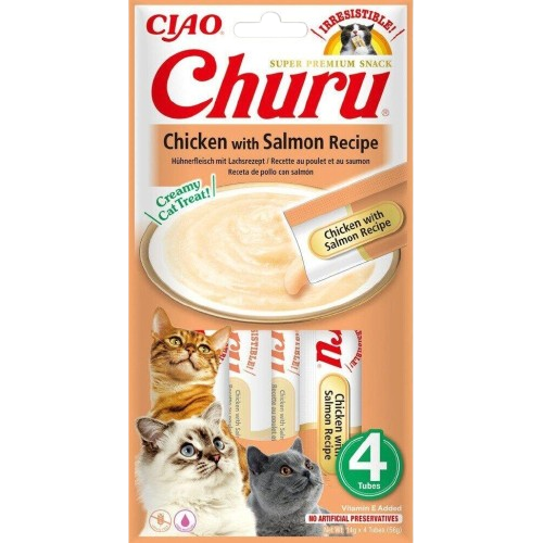 Churu - Liquid Godbit Kyckling med lax 4 x 14 g - Katt - Kattgodis & Kattgräs - ZOO.se