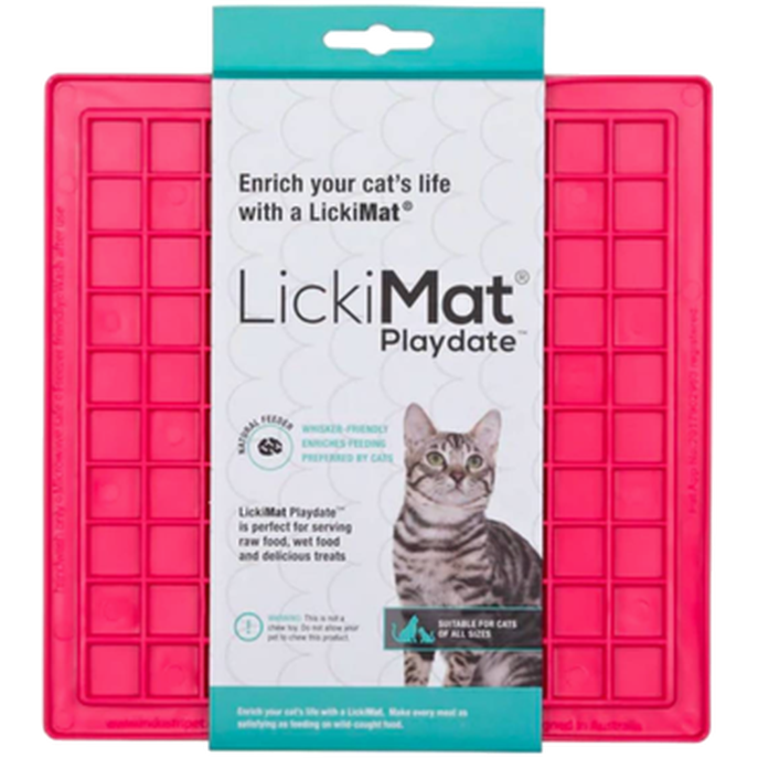 LickiMat - Cat Classic Playdate Pink 20 x 20 cm - Katt - Matplats & Vattenfontäner för katt - ZOO.se
