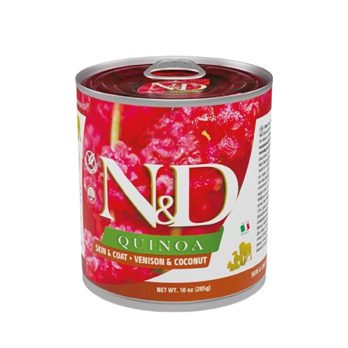 Farmina - N&D Dog Quinoa Skin & Coat Venison Våtfoder för hundar 285 g - Hund - ZOO.se