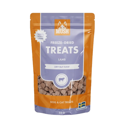 Mush - Treats Frystorkat Lamm 55 g - Hund - Hundgodis - Träningsgodis & belöningsgodis - ZOO.se