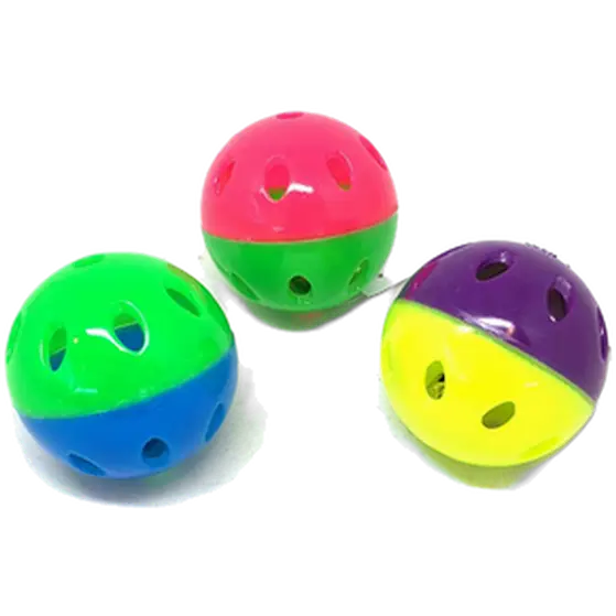 Fun For Cats Plastic Ball with Rattle Mix 4 cm