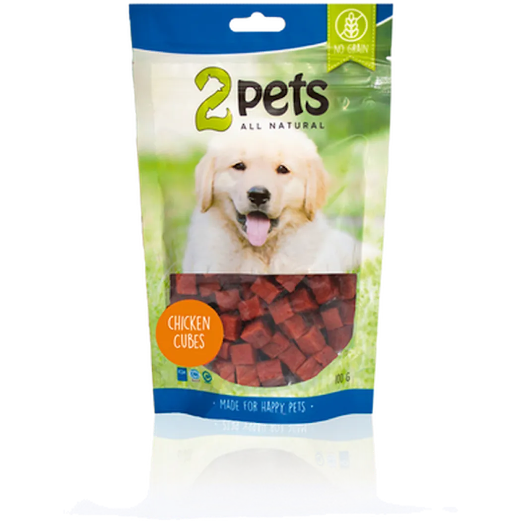 2 pets Dogsnack Chicken Cubes