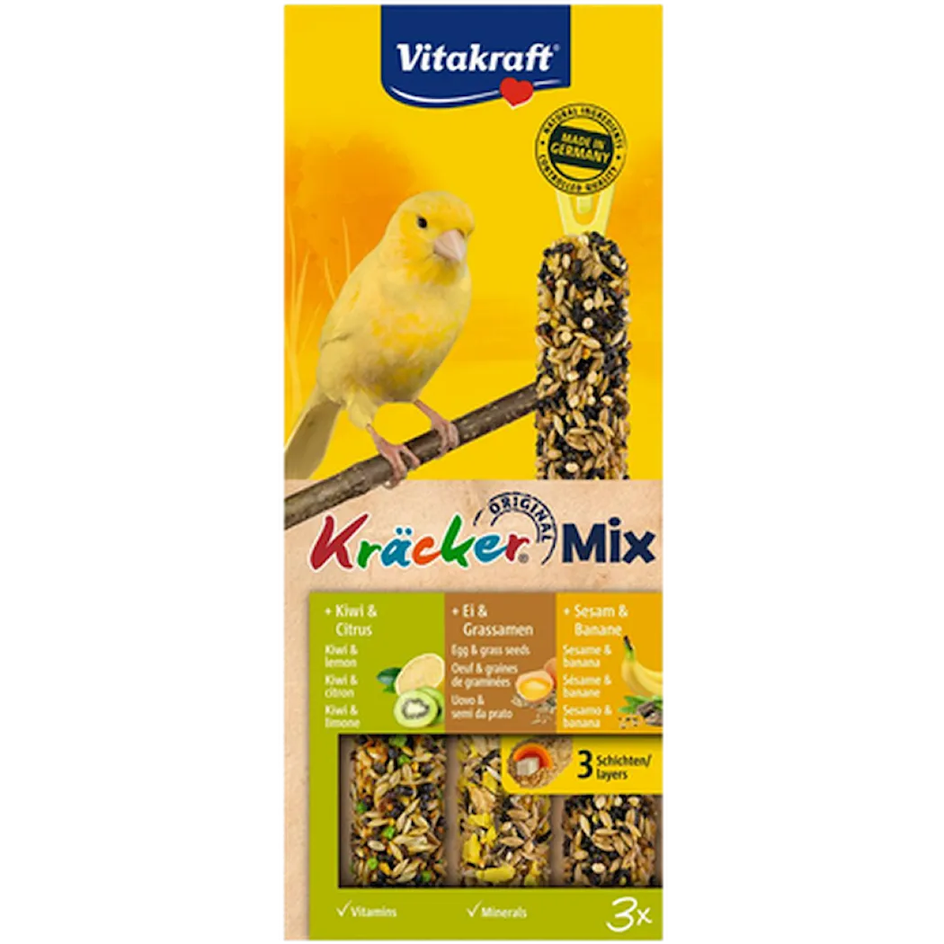 Vitakraft Crackers TrioMix Egg, Kiwi, Banan 3-pk.