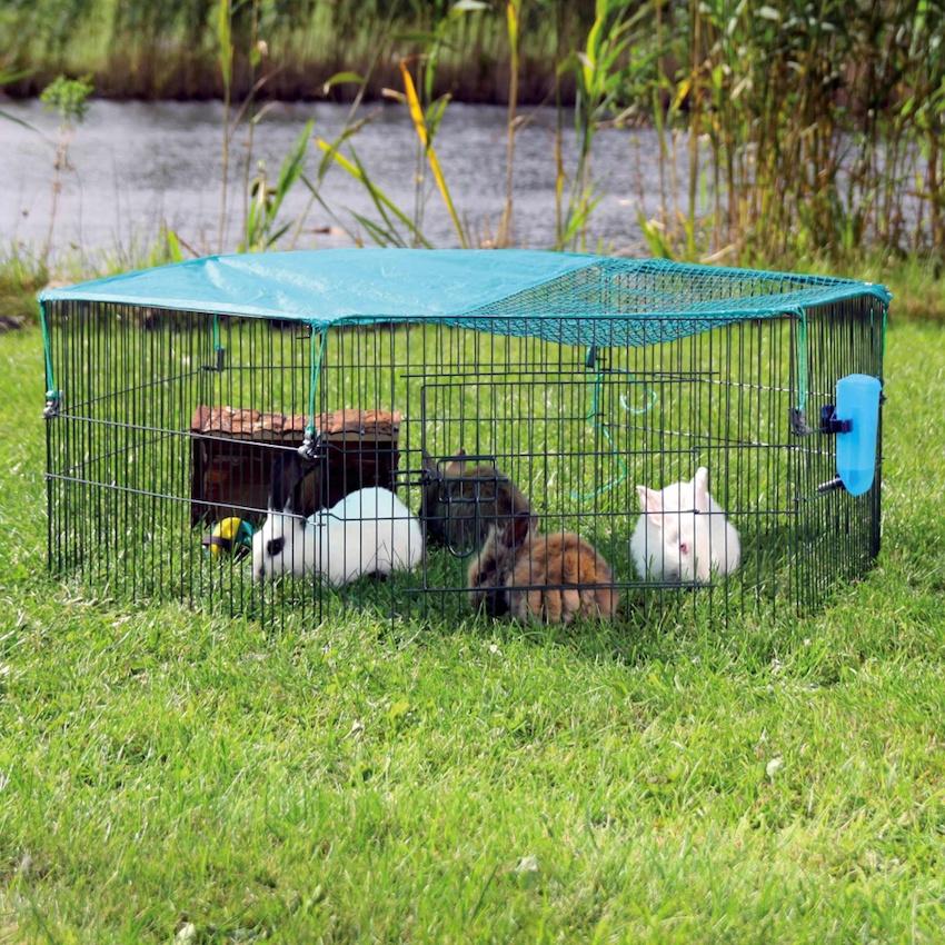 Trixie - Natura Outdoor Run with Protective Net Gray 6 st, 58 x 38 cm - Smådjur - ZOO.se