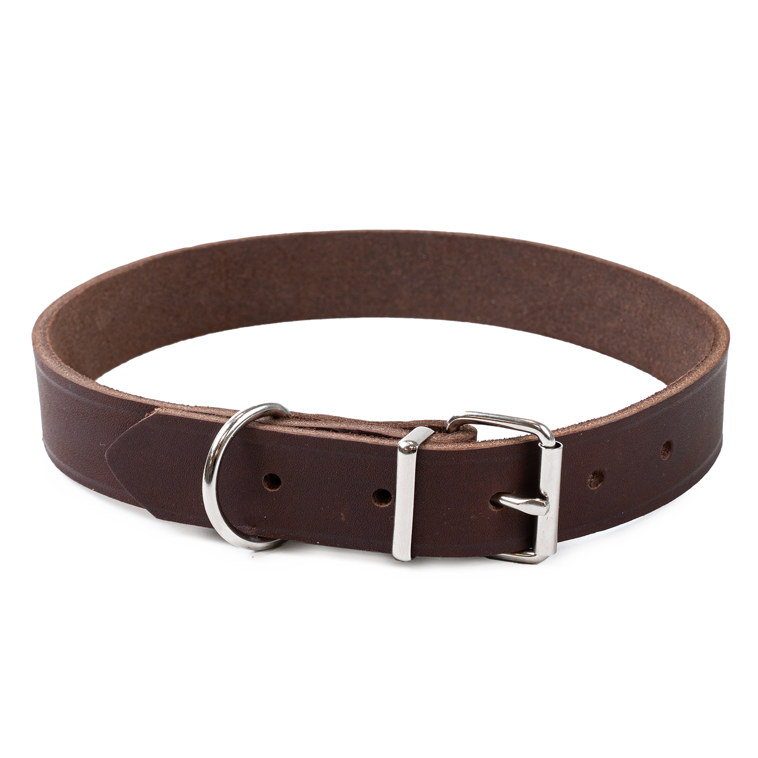 Selected by ZOO - Läderhalsband Hera ställbart Brun 25 mm x 44-54 cm - Hund - ZOO.se