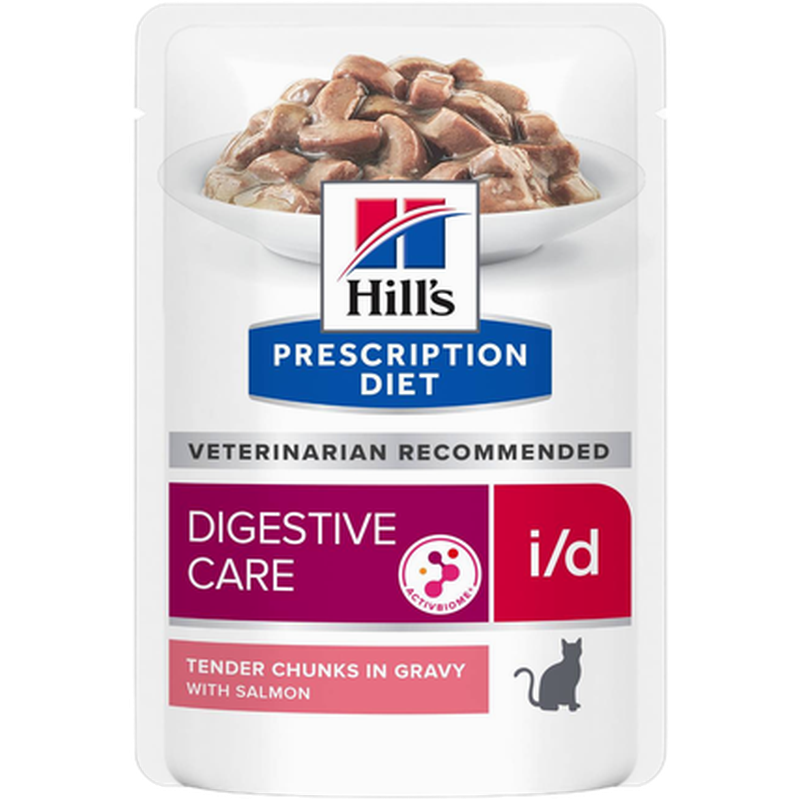 Hill's Prescription Diet Feline - i/d Digestive Care Salmon Pouch - Wet Cat Food 85 g x 12 st - Pouch - Katt - ZOO.se