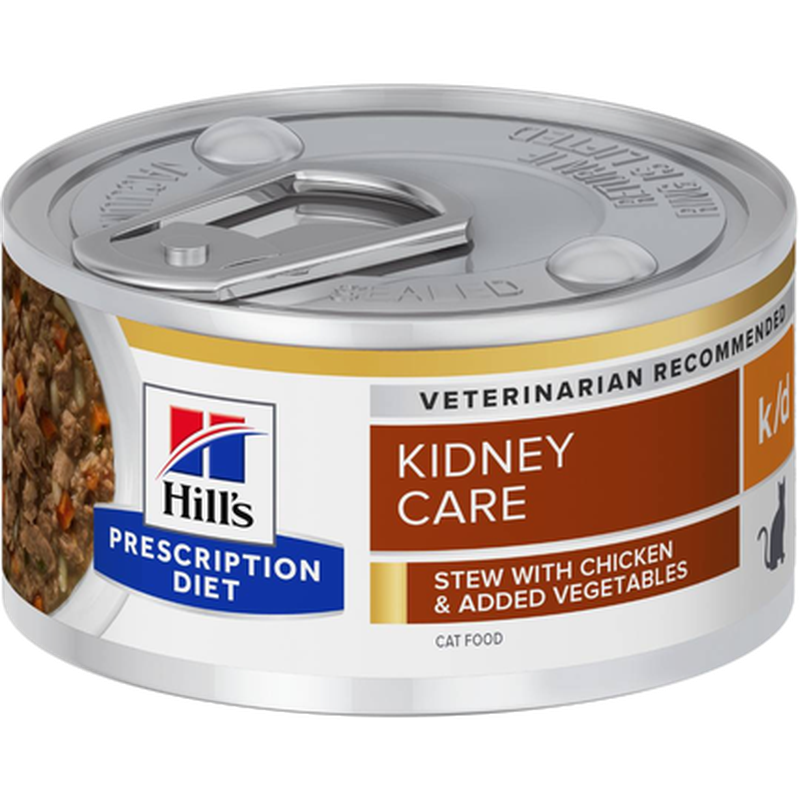 k/d Kidney Care Chicken & Vegetables Stew Canned - Wet Cat Food 82 g x 24 - Katt - Kattefôr & kattemat - Veterinærfôr for katt, Veterinær - Veterinærfôr til katter - Hill's Prescription Diet Feline