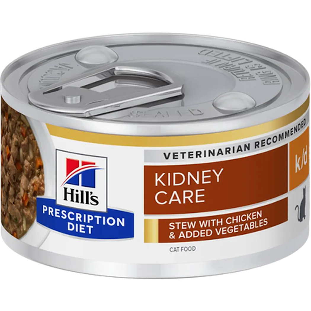 Hill's Prescription Diet Feline k/d Kidney Care Chicken & Vegetables Stew Canned - Wet Cat Food