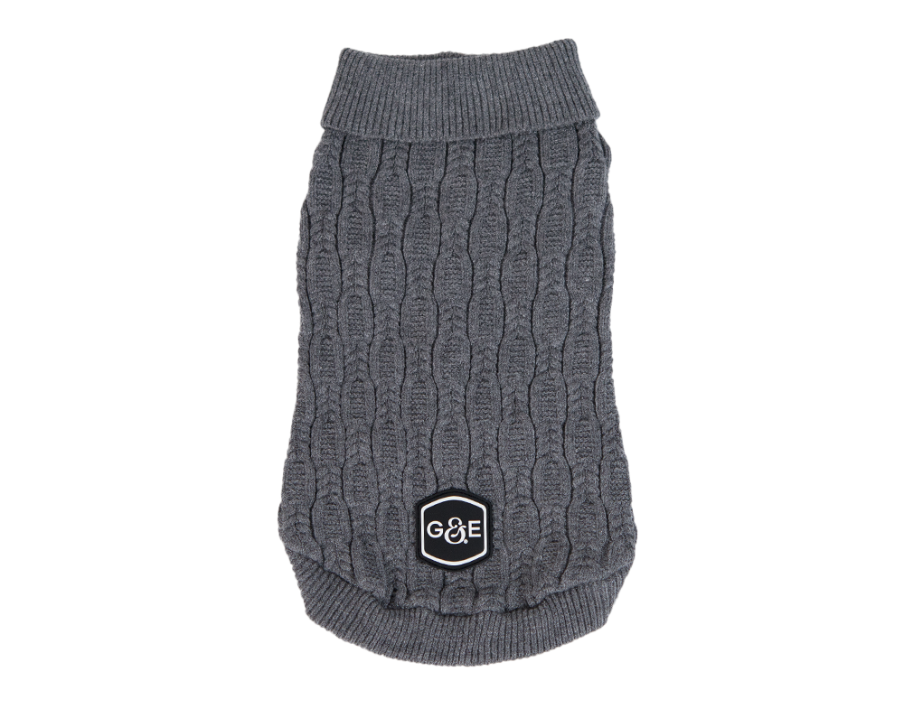 Gustaf och Evita - Strikket genser Comfort, 35 cm, Grå - Hund - Hundeklær & potesokker - Hundegensere & fleecegensere - ZOO.no