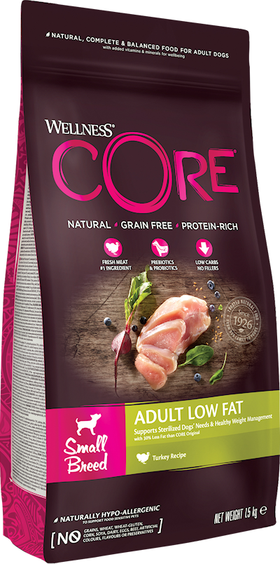 Preview of Core Petfood Dog Adult Low Fat Small Breed Turkey Dry 1,5 kg