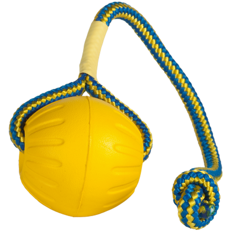 StarMark - Swing & Fling Durafoam Fetch Ball on a rope Yellow Medium - Hund - ZOO.se