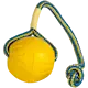 StarMark Swing & Fling Durafoam Fetch Ball on a rope Yellow Medium