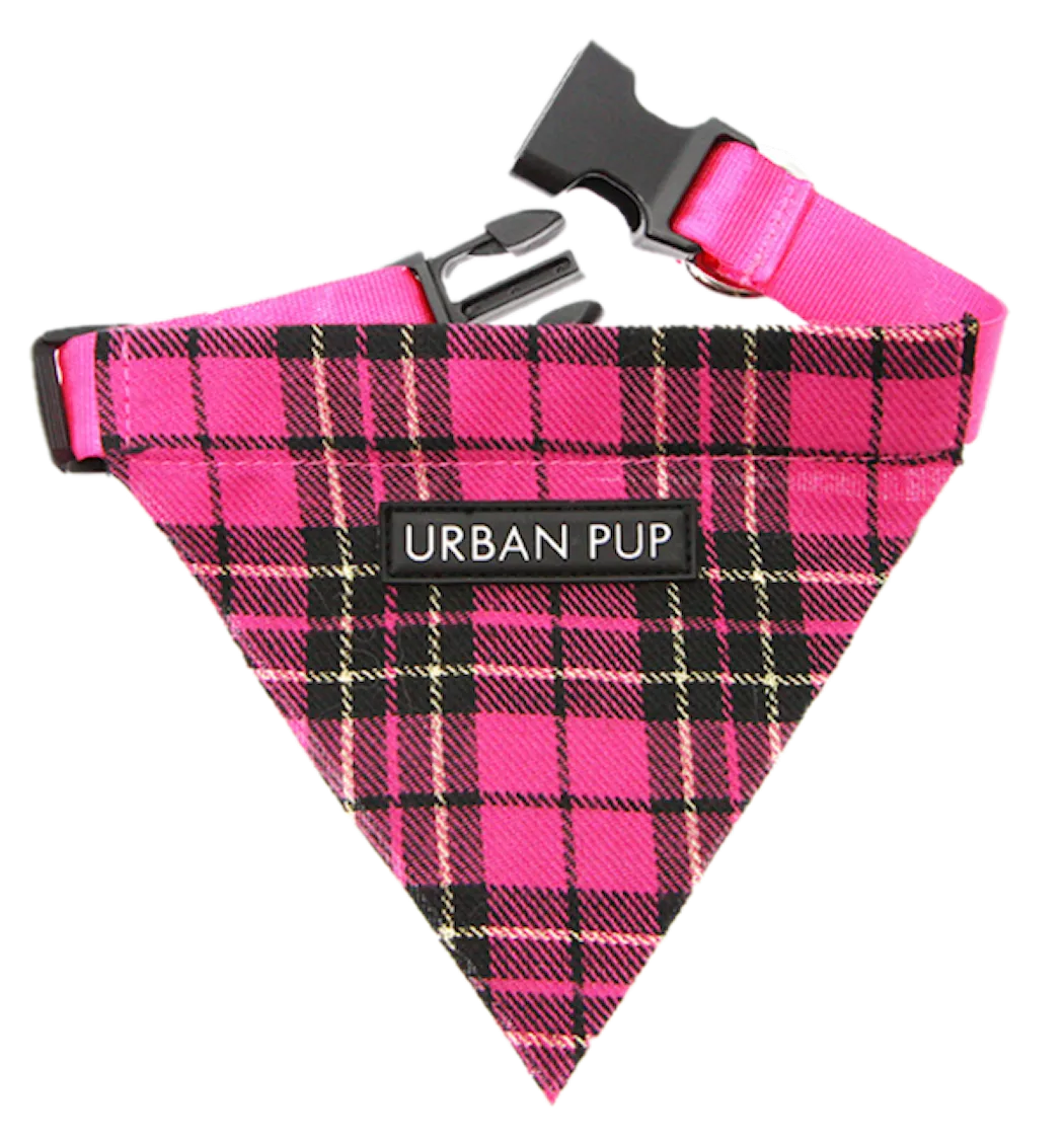 Urban Pup Bandana Tartan vaaleanpunainen