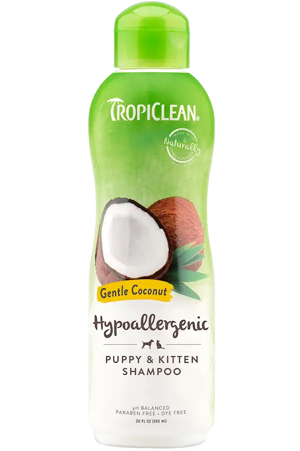Hellävarainen Kookospähkinä Hypoallergeeninen koiran- ja kissanpentujen shampoo 355 ml