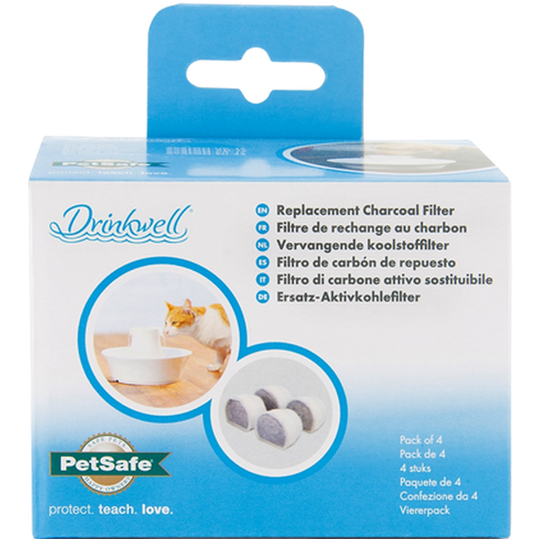 Drinkwell Ceramic Fountain Replacement Charcoal Filter White 4-pack