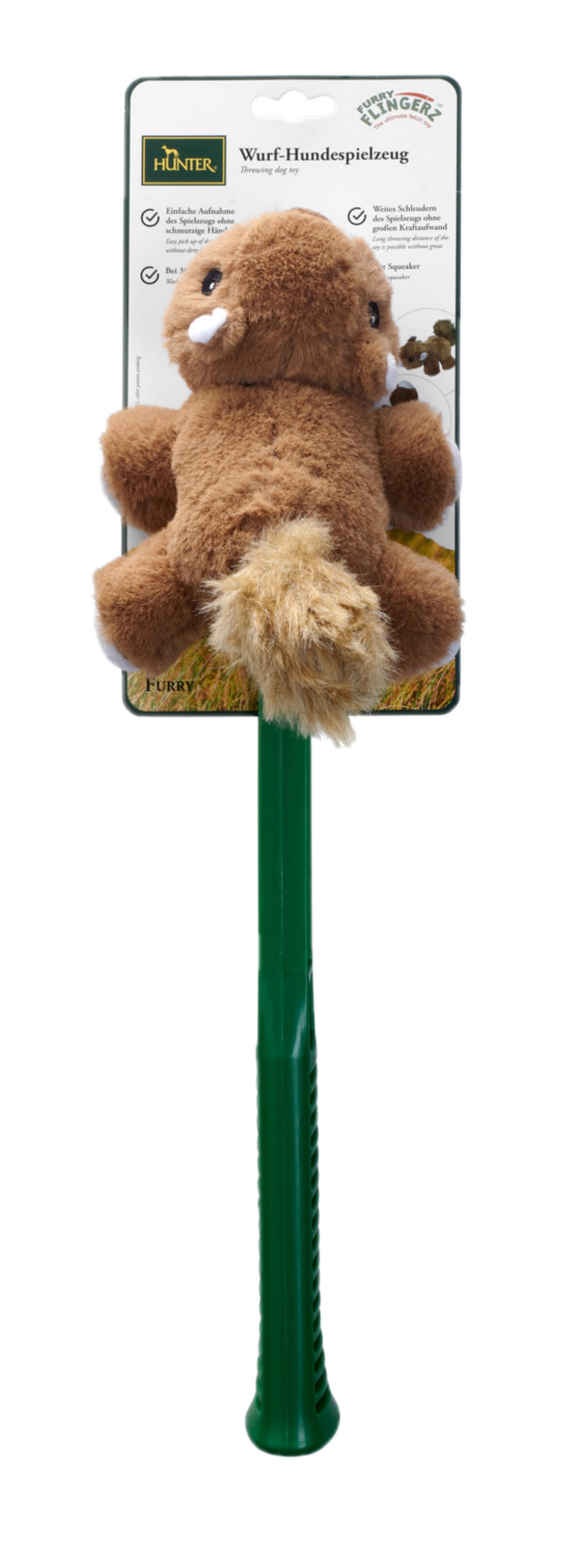 Dog Toy Flingerz Furry Squirrel With Launcher