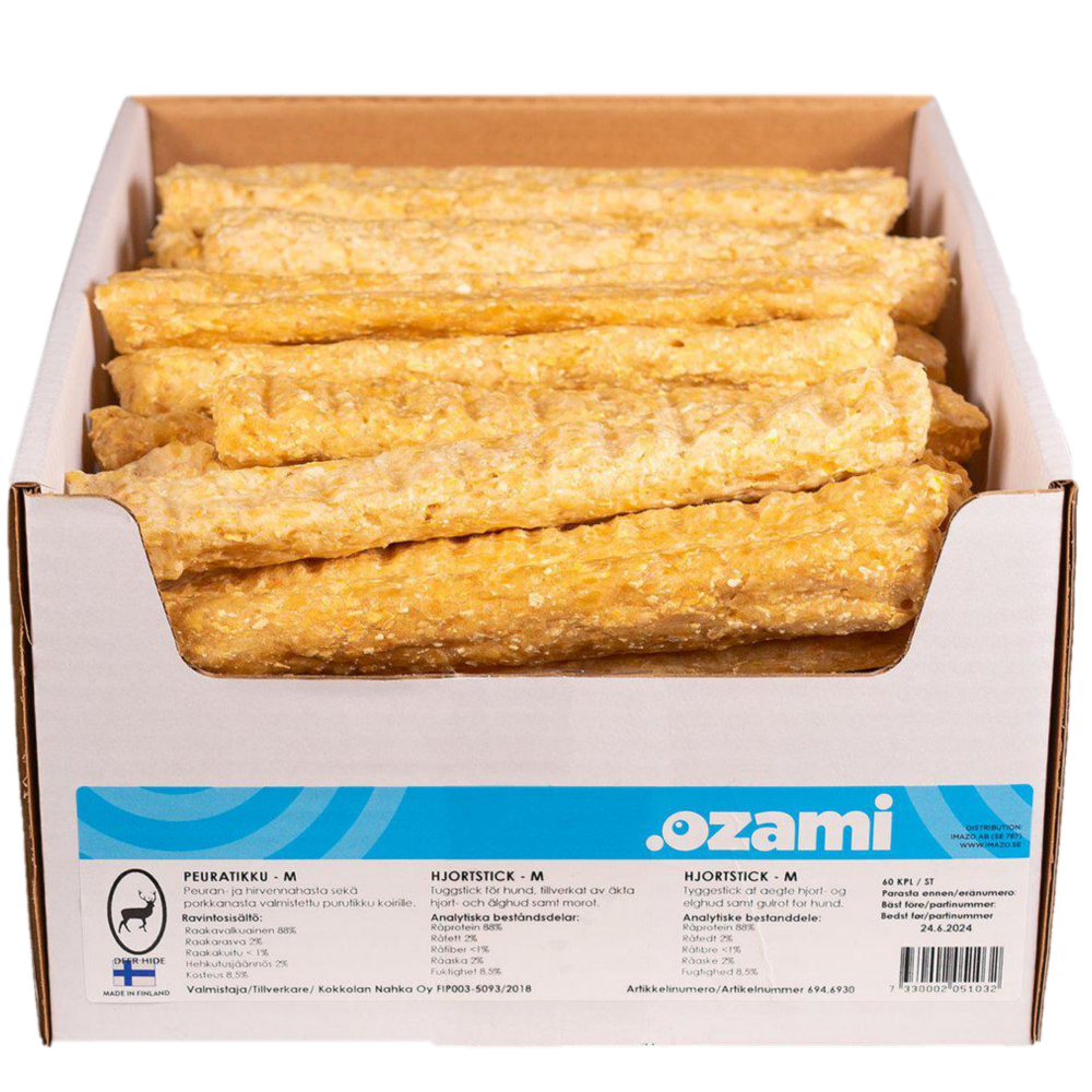 Ozami - Hund Hjortsticks Medium 20 cm - Hund - Hundgodis - Naturtugg - ZOO.se