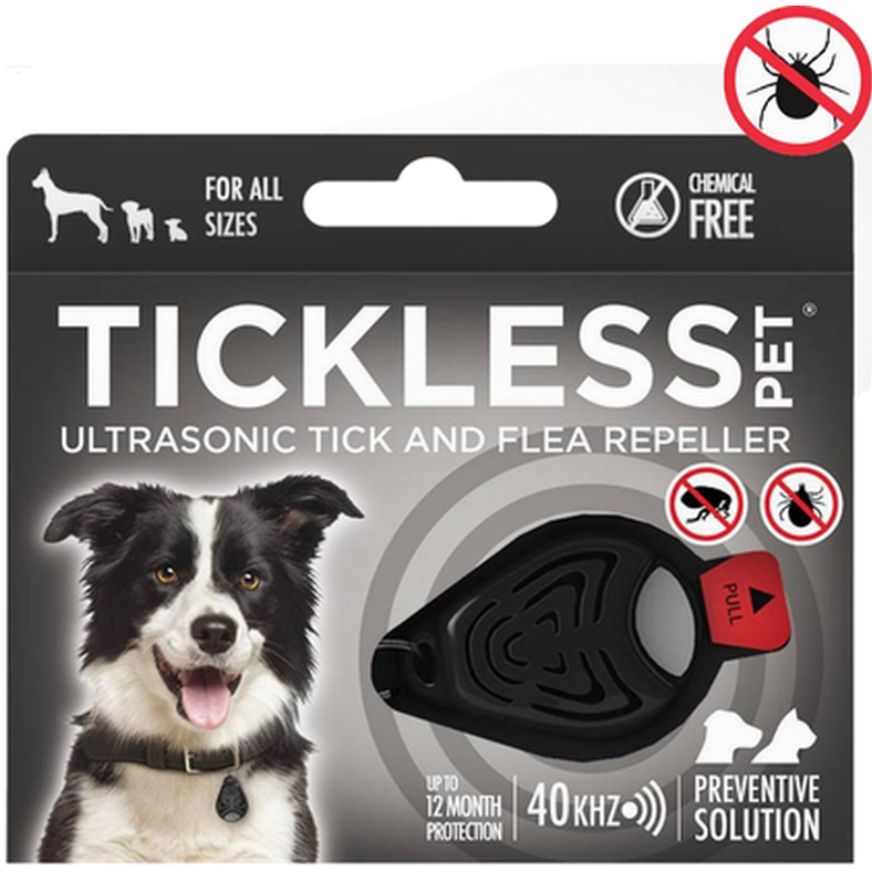 Tickless Tickless Pet Ultrasonic Tick and Flea Repeller - Musta punkkikarkotin 1 kpl
