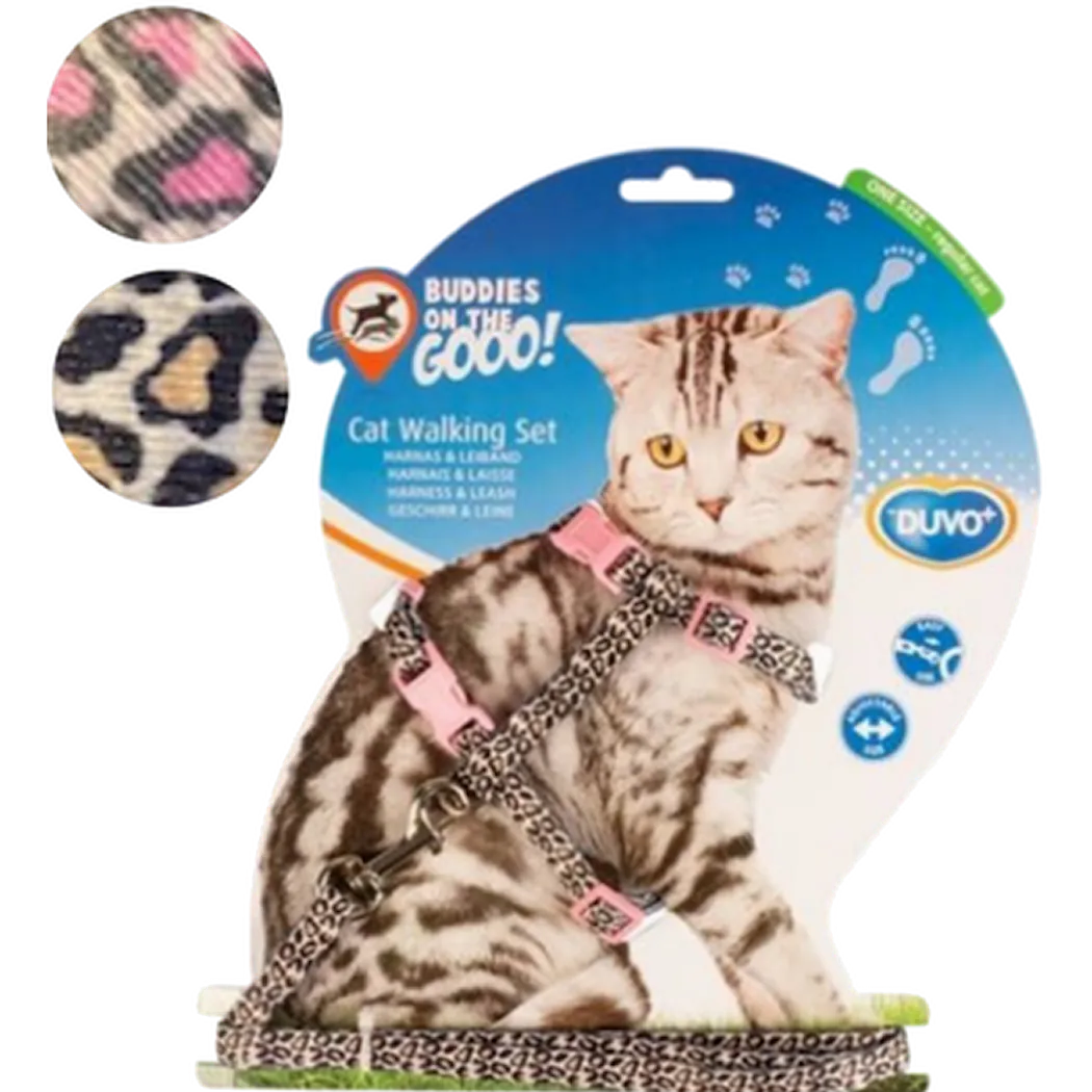 Cat Walking Set Panther - Comfortable harness and lead Mix Hals 20-35cm