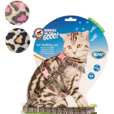 Cat Walking Set Panther Mix - Comfortable harness and lead Kaula