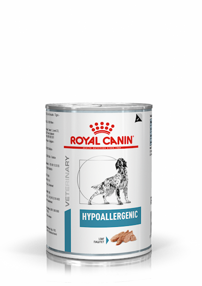 Preview of Royal Canin Veterinary Diets Dog Derma Hypoallergenic Loaf Can våtfoder för hund 400 g