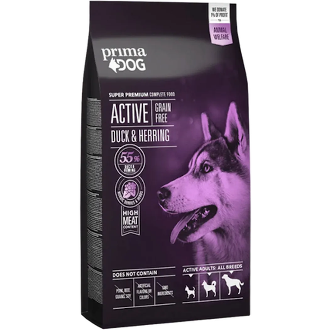 Prima Dog Adult All Breed Active Anka & Strömming 10 kg