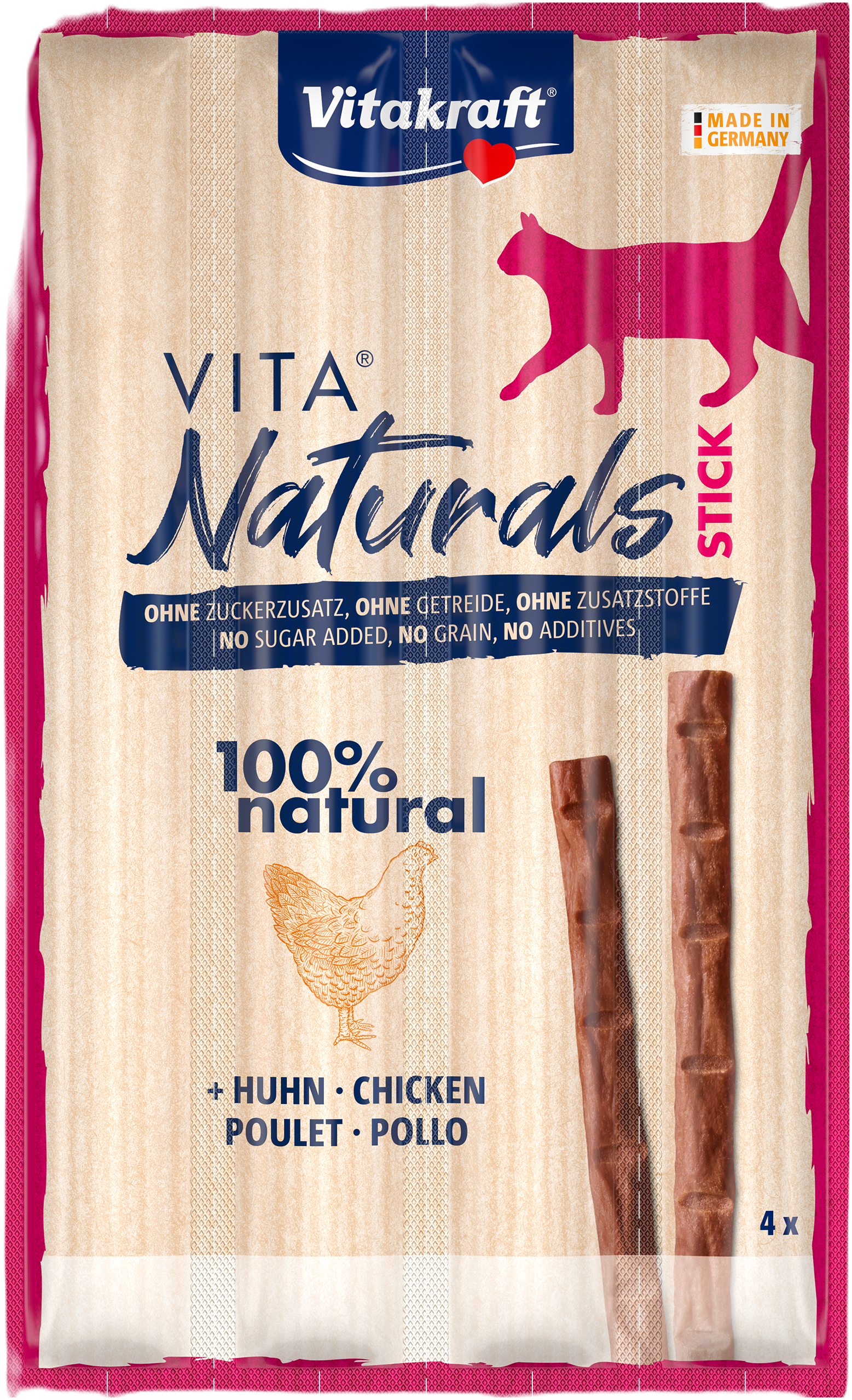 Vitakraft - Vita Naturals Stick Kylling Katt 4 x 5g - Katt - Kattegodteri & kattegress - Tyggepinner til katt - ZOO.no