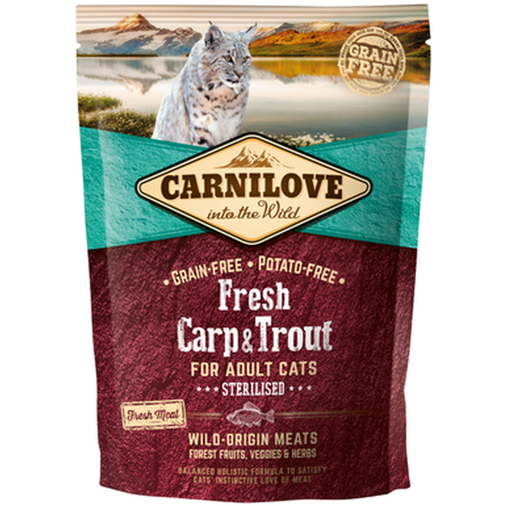 Cat Fresh Carp & Trout - for Sterilised 400 g - Katt - Kattfoder & kattmat - Torrfoder till katt - Carnilove - ZOO.se