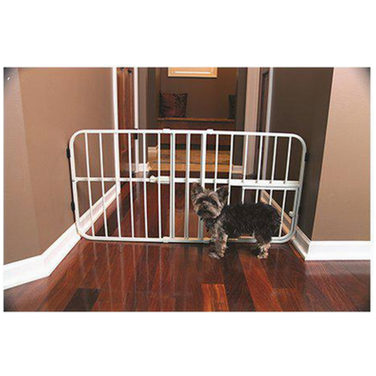 Pet Gate Lil' Tuffy utvidbar med liten kjæledyrdør hvit 66-107 x 46 cm - Hund - Hundebur & transportvesker - Valpehager & hundegrinder, Hund - Valp - Valpehage - Carlson