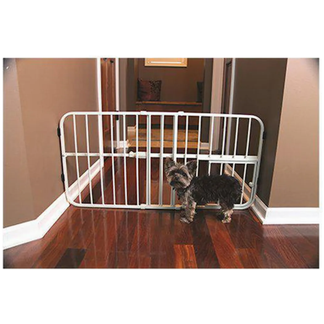 Carlson Pet Gate Lil' Tuffy Expandable With Small Pet Door White 66-107 x 46 cm