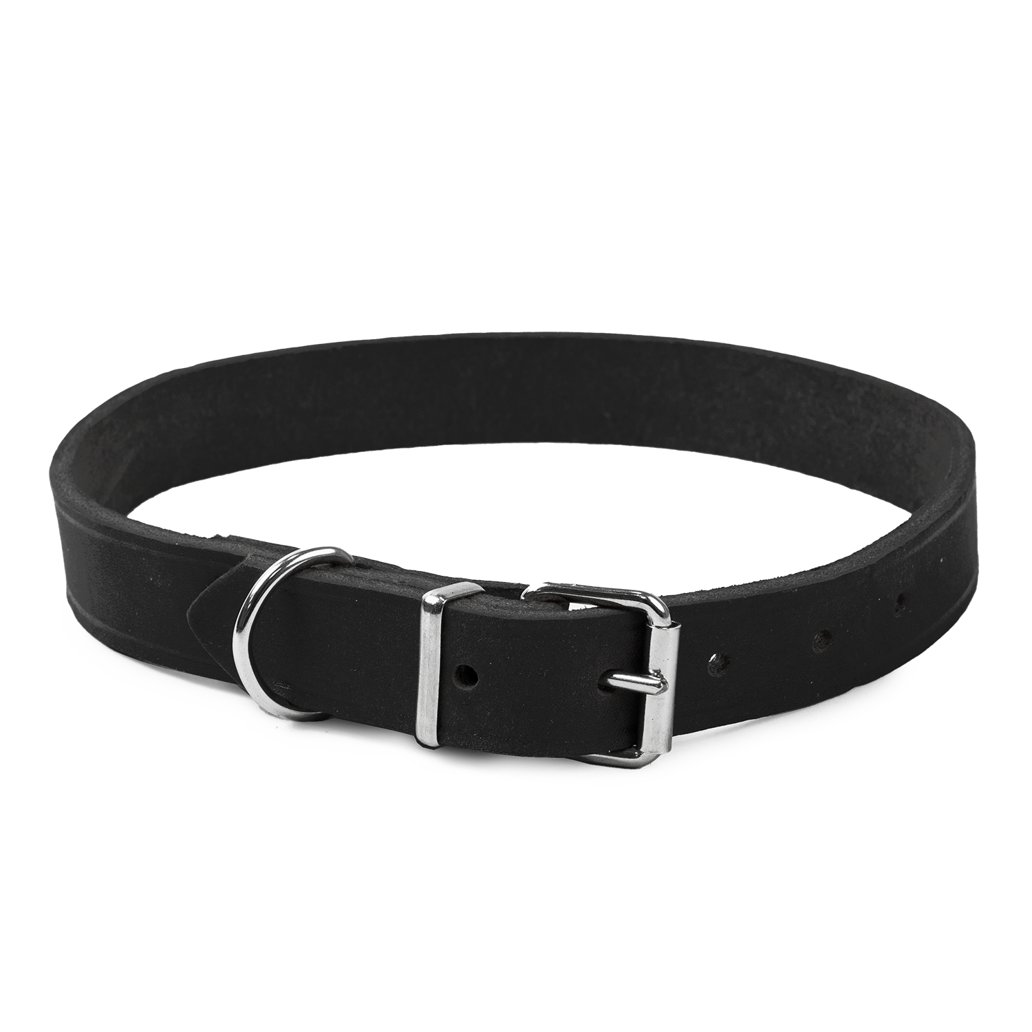 Selected by ZOO - Lærhalsbånd Hera justerbar Svart 22 mm x 39-49 cm - Hund - Halsbånd - ZOO.no