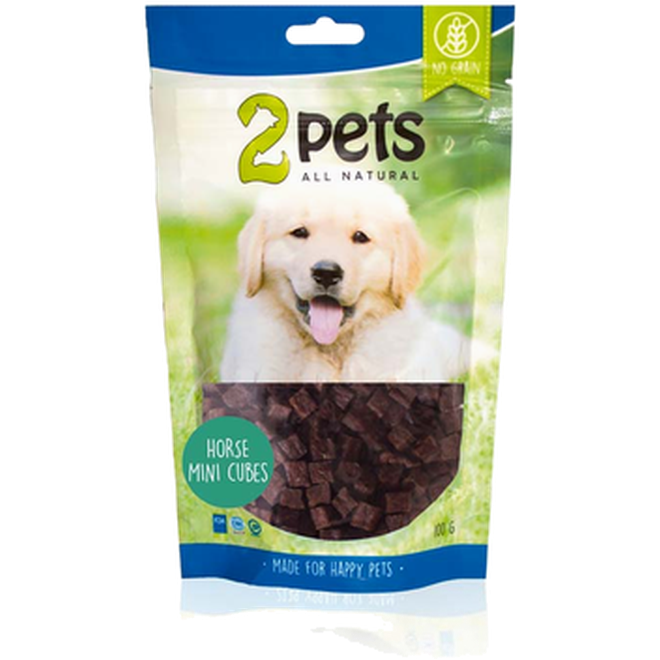 2 pets - Dogsnack MiniCubes Hest 100 g - Hund - Hundegodbiter & tyggebein - Naturlige godbiter for hund - ZOO.no