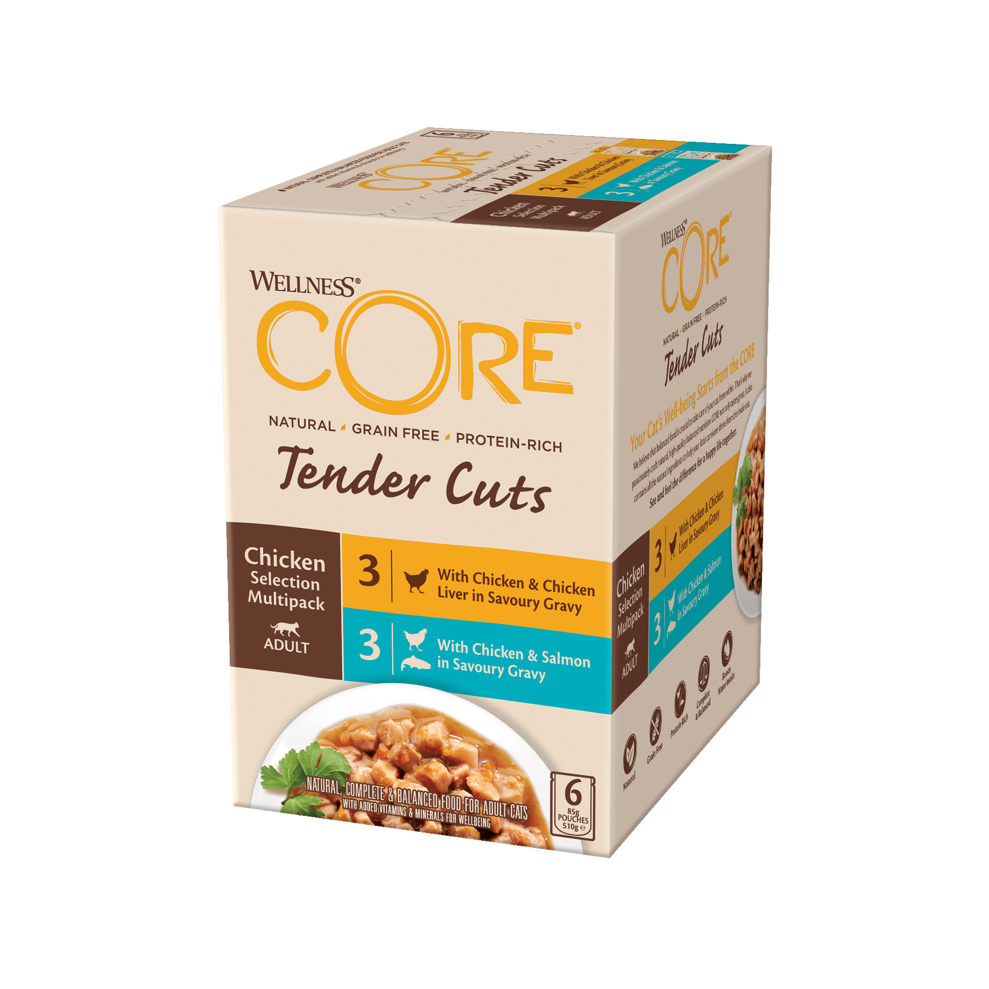 CORE Petfood - Tender Cuts Chicken Selection Multipack 6x85g - Hund - Hundmat & hundfoder - ZOO.se