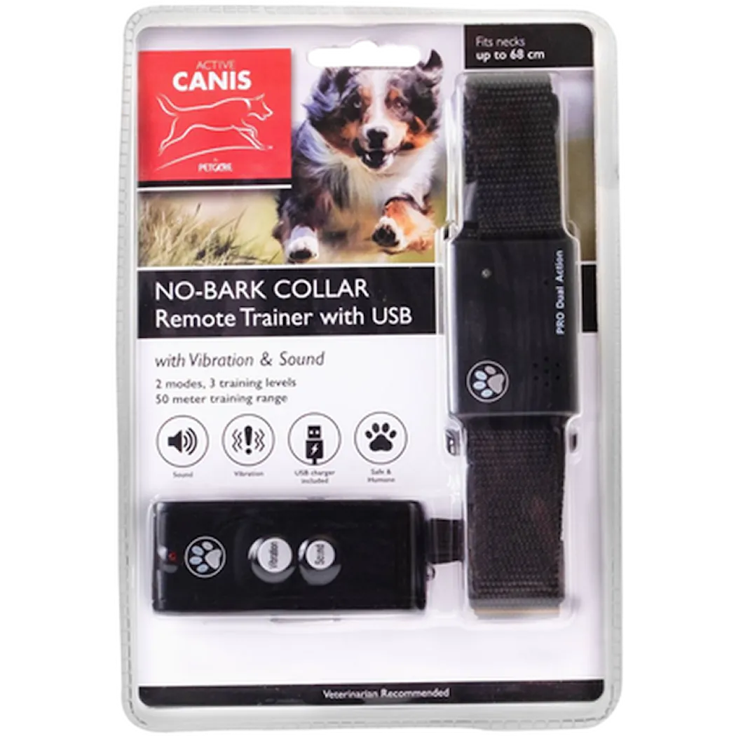 Active Canis No Bark Collar Remote Trainer with USB Black One Size