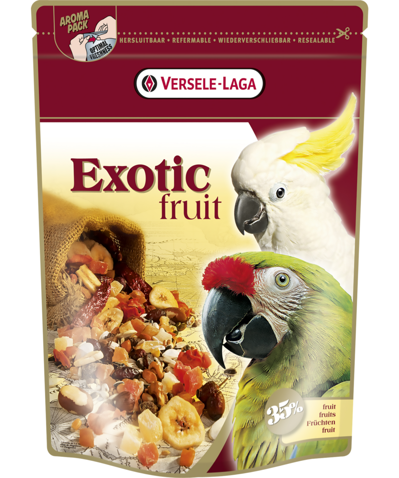 Versele-Laga - Prestige Premium Parrots Exotic Fruit Mix 600 g - Fågel - Fågelmat & Fågelfoder - ZOO.se