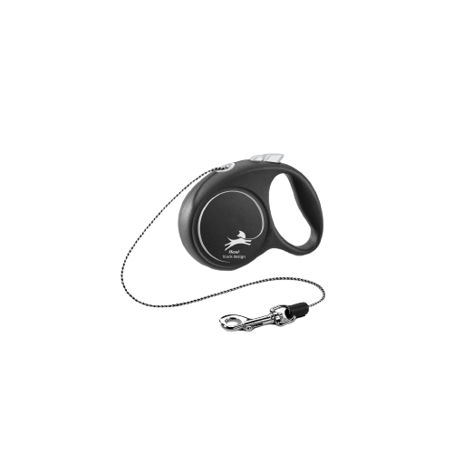 Flexi - Rullkoppel Black Design Cord, 3m, XS, max 8kg, Silver - Hund - ZOO.se