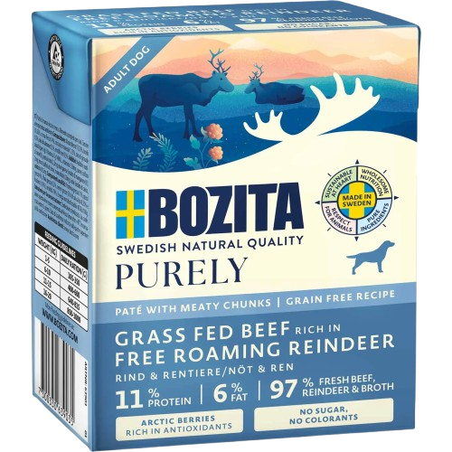Bozita Hund - Purely Paté Reindeer 370 g - Hund - Hundmat & hundfoder - Våtmat & Våtfoder för hund - ZOO.se