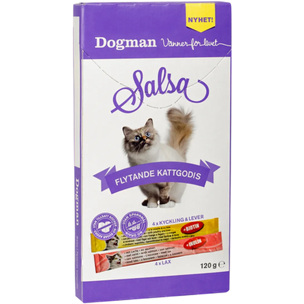 Dogman Salsa Flytende kattegodbiter kylling/laks 120 g