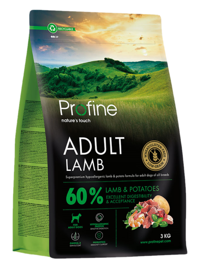Profine - Dog Dry Food Adult Lamb & Potatoes 3 kg - Hund - Hundmat & hundfoder - ZOO.se