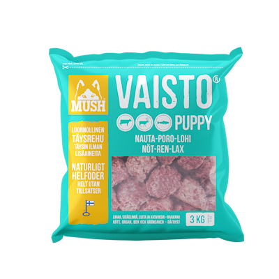 Preview of Mush Vaisto Puppy Nöt - Ren - Lax Isblå 3 kg - Köttbullar